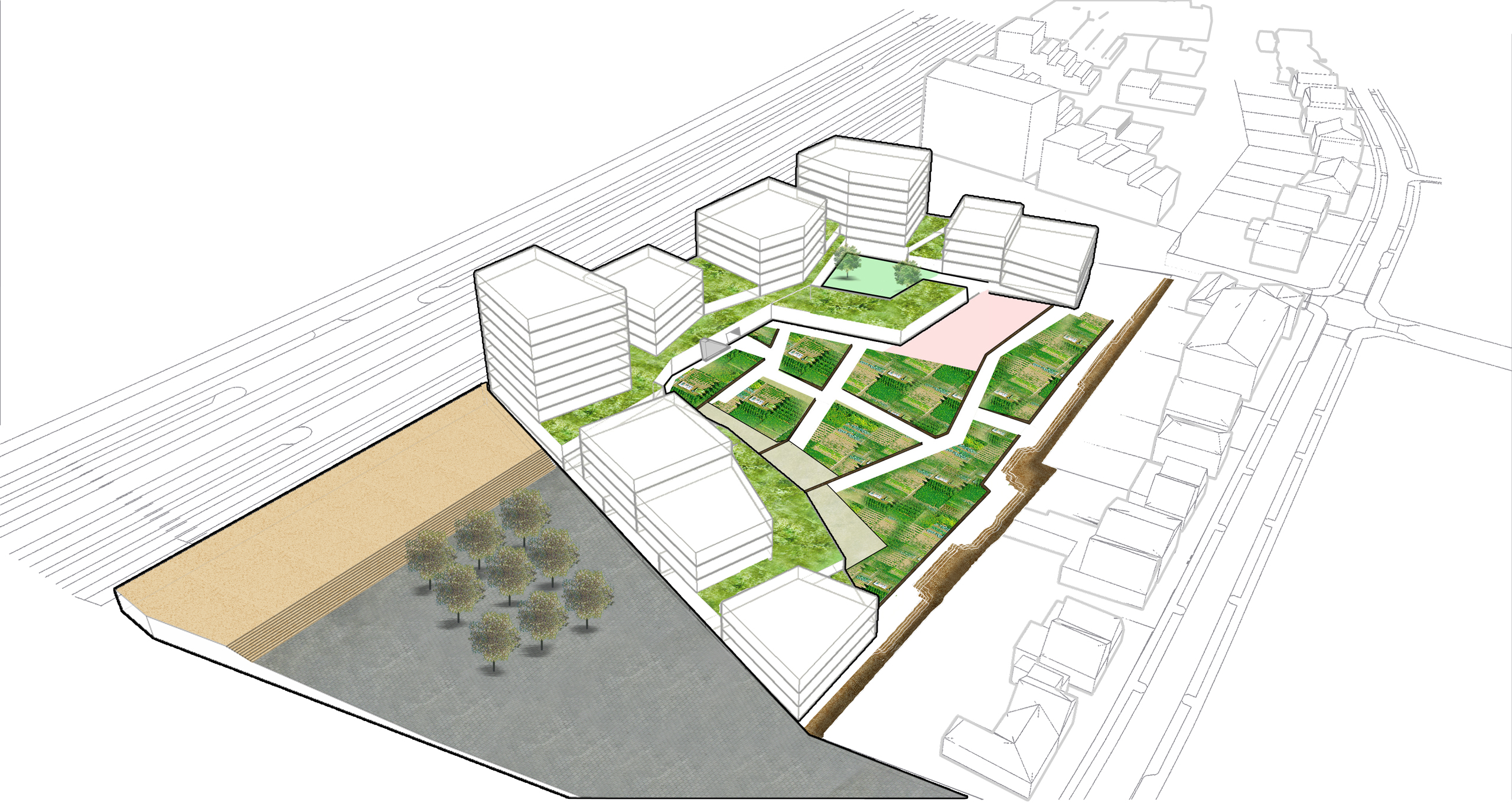 Optie invulling blok appartementen