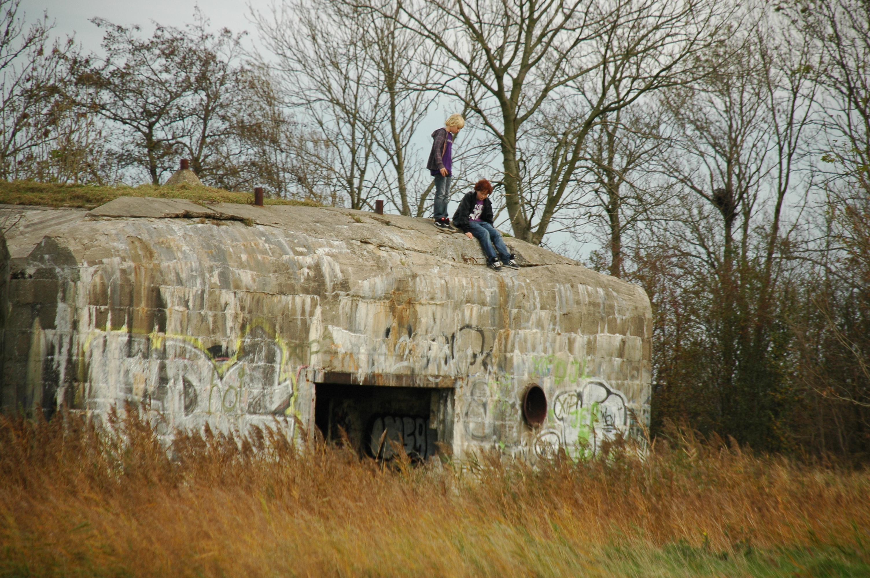 Foto bunker op de linie