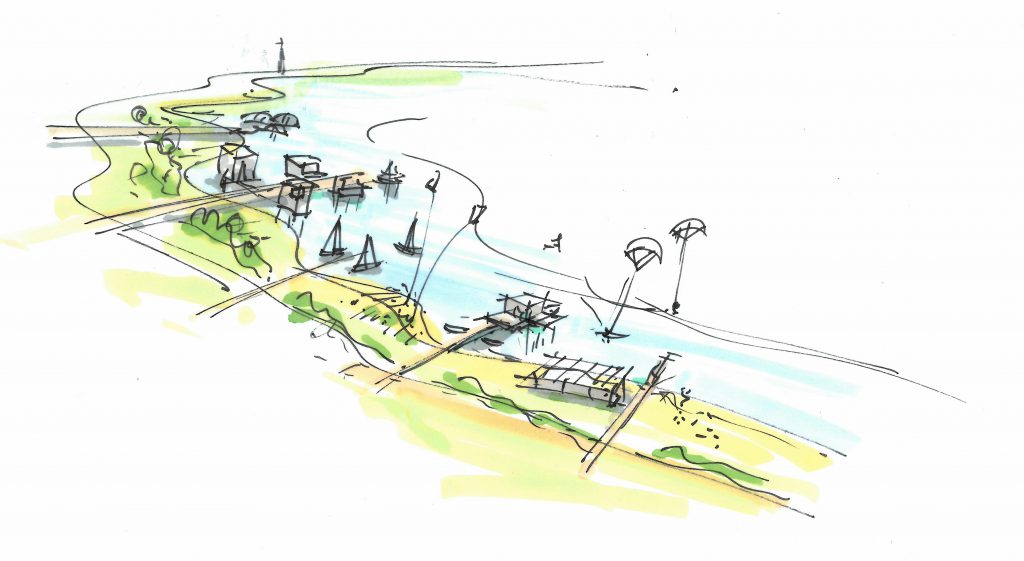 Schets Concept Wonen Aan Het Water