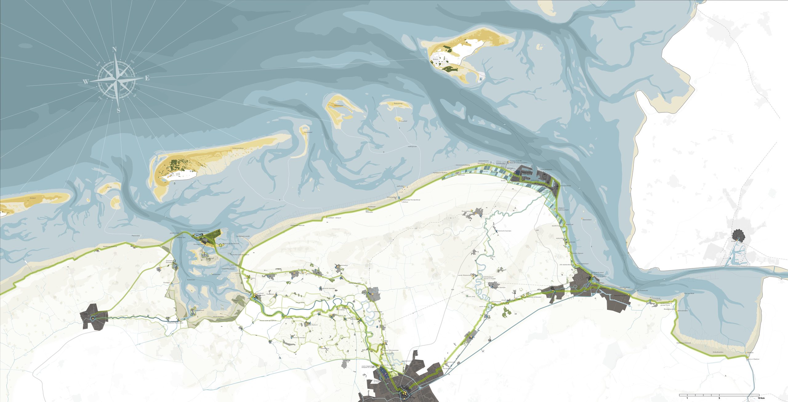 Plankaart Waddenkust Groningen