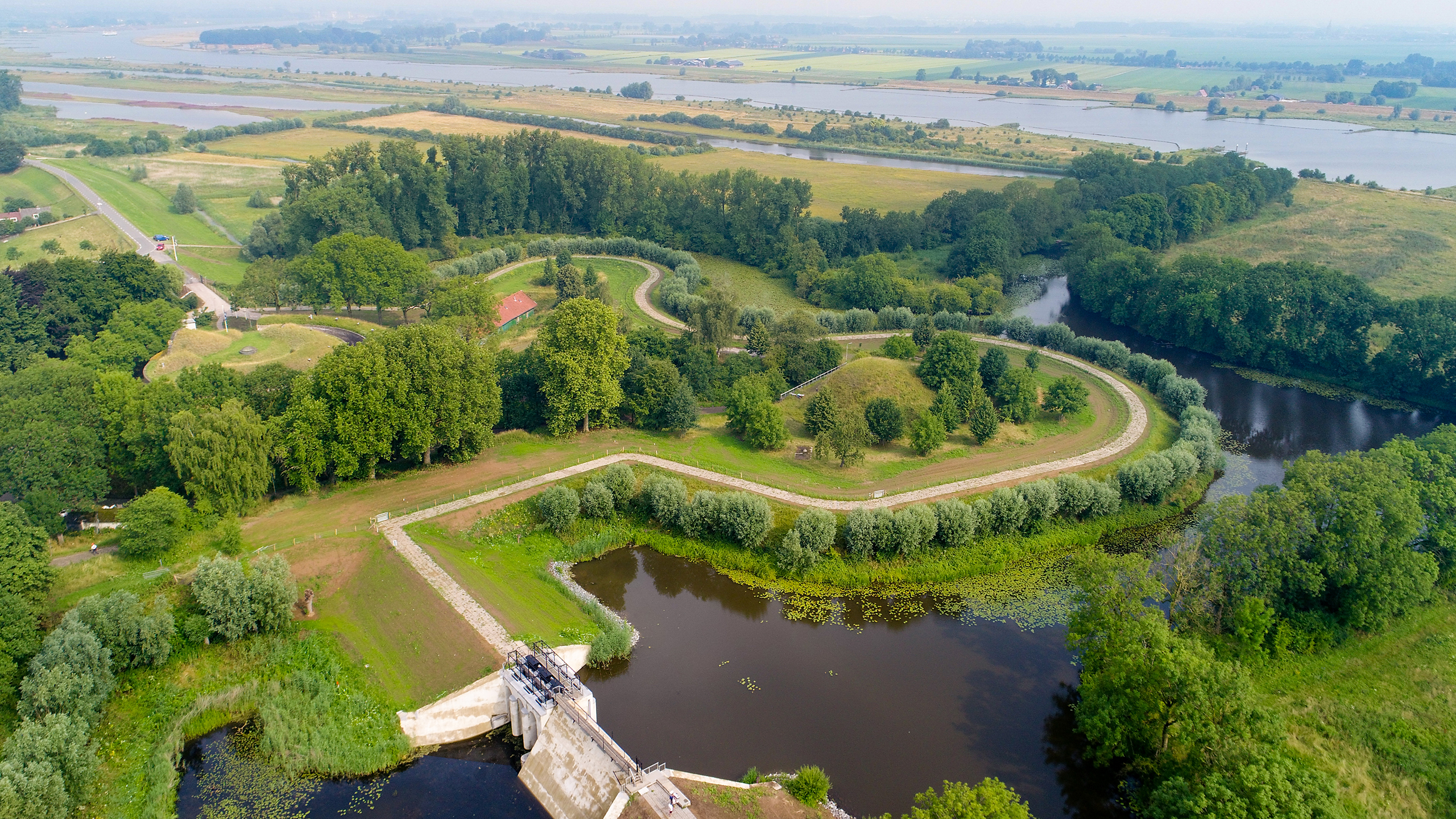 Vogelvlucht gerestaureerd Fort Everdingen