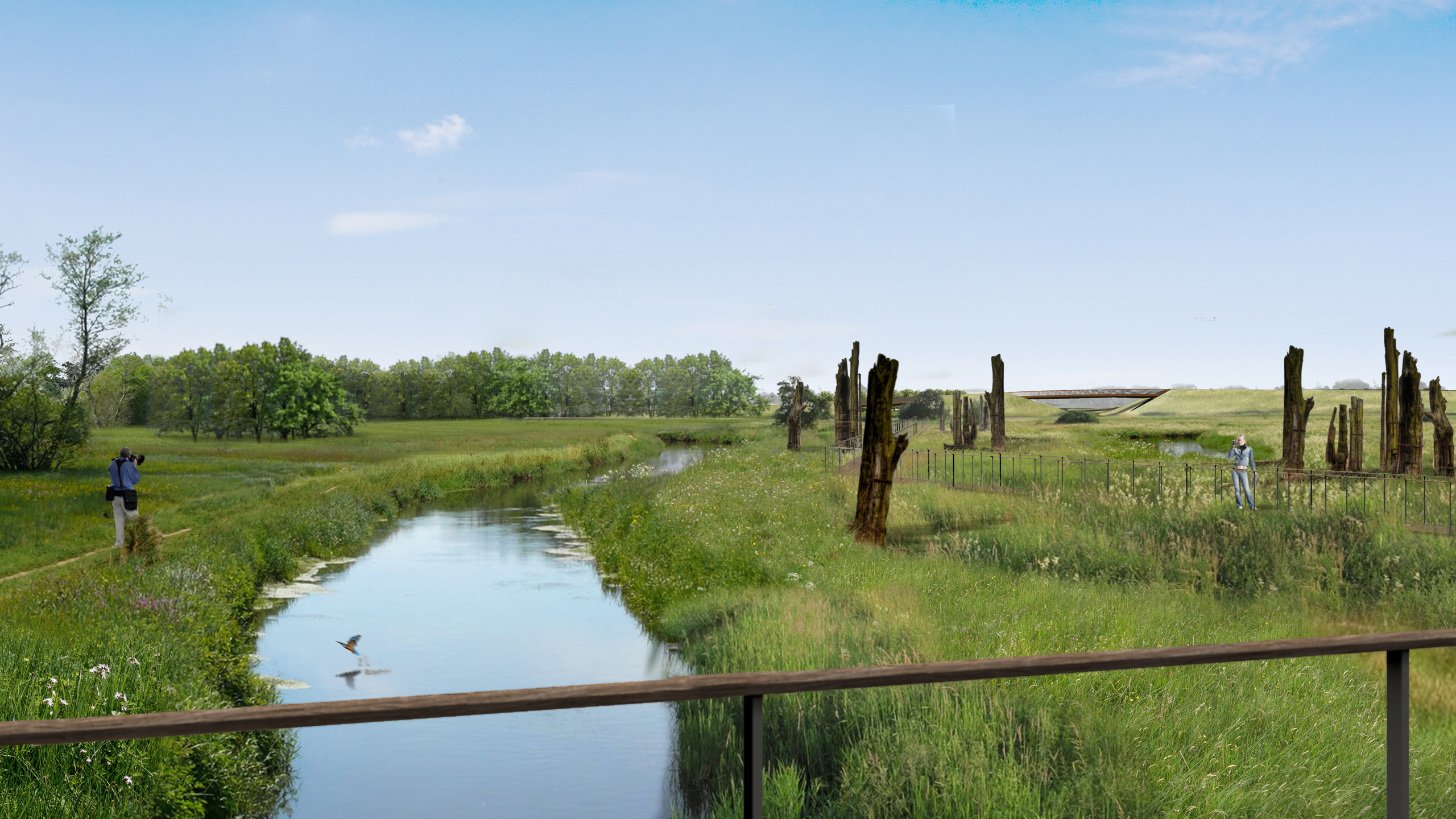 Visualisatie fietsbrug beekdal
