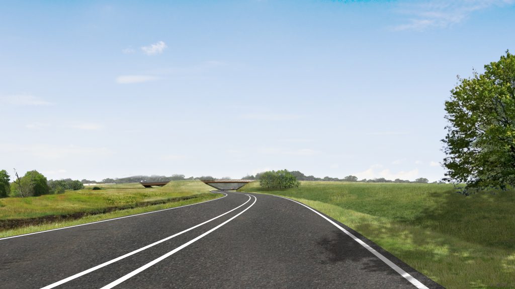Weg en fietsbrug visualisatie