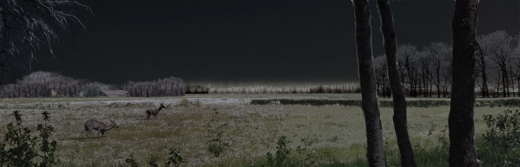 Opstelterrein Haren in een winternacht