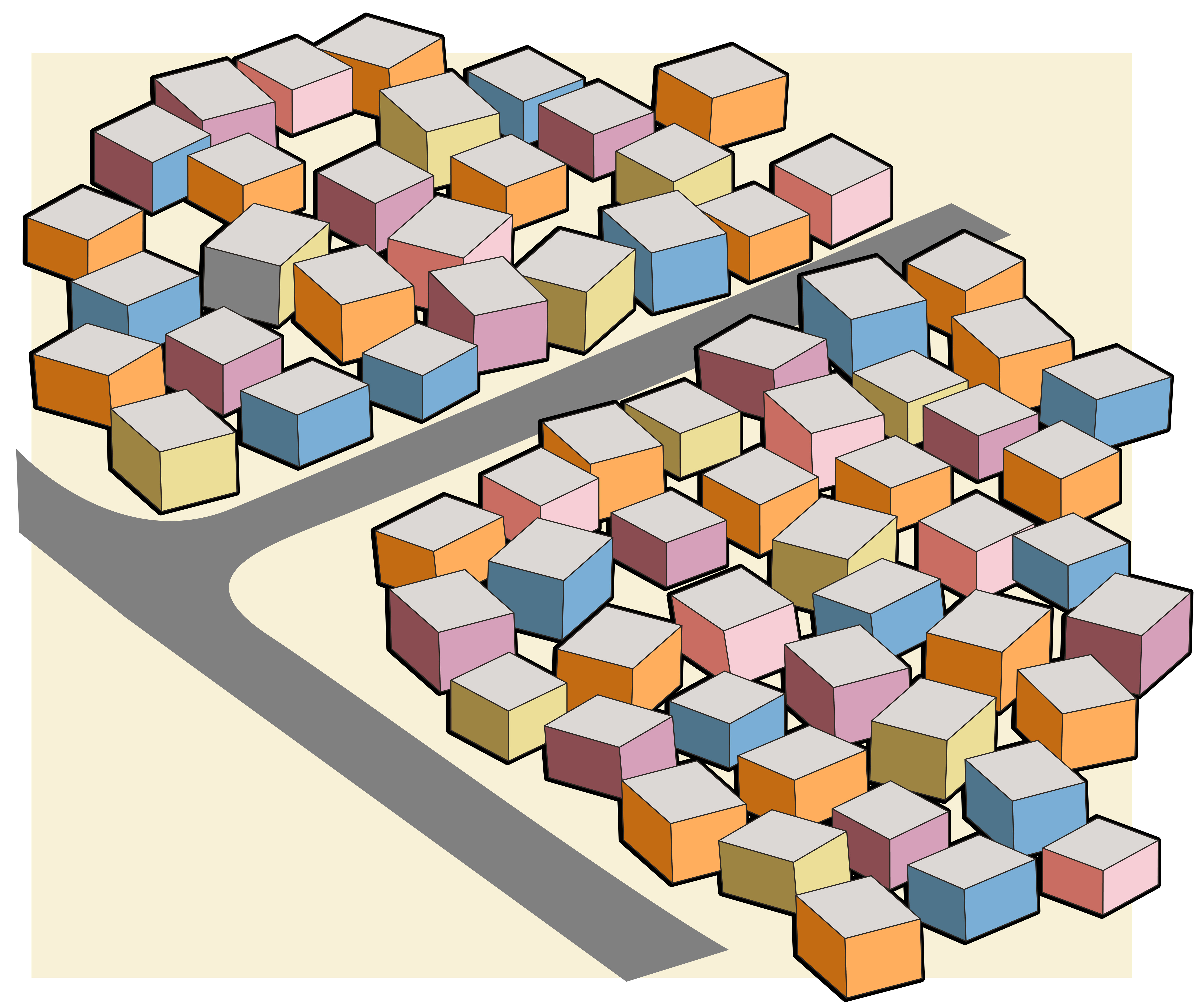 Concept huidig stad en groen