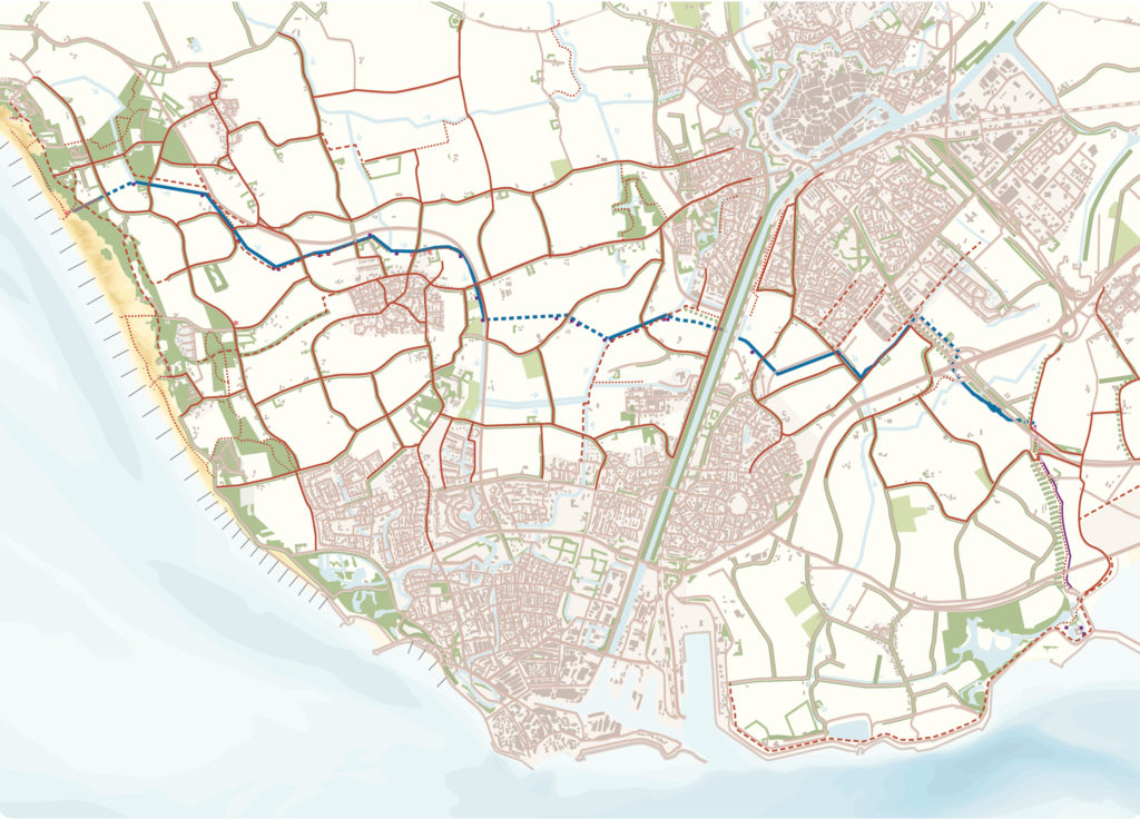 Kaart van het gebied landfront Vlissingen