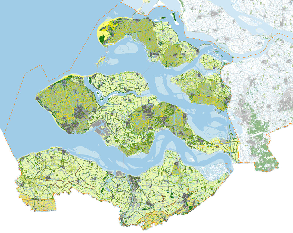 kaartbeeld landschapsstructuur Zeeland